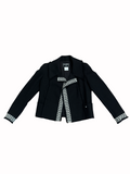 Chanel Size Fall 2004 Runway Black and White Vintage Tweed Jacket