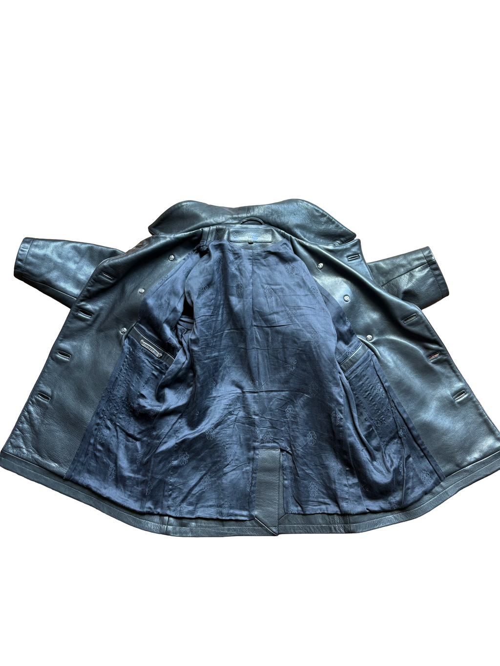 Chrome Hearts Double Breasted Leather Coat