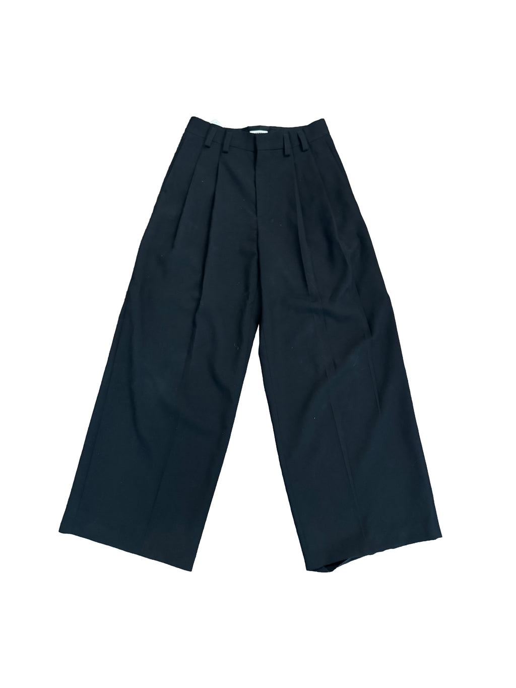 Jil Sander Wool Double Pleated Wide Leg Trousers