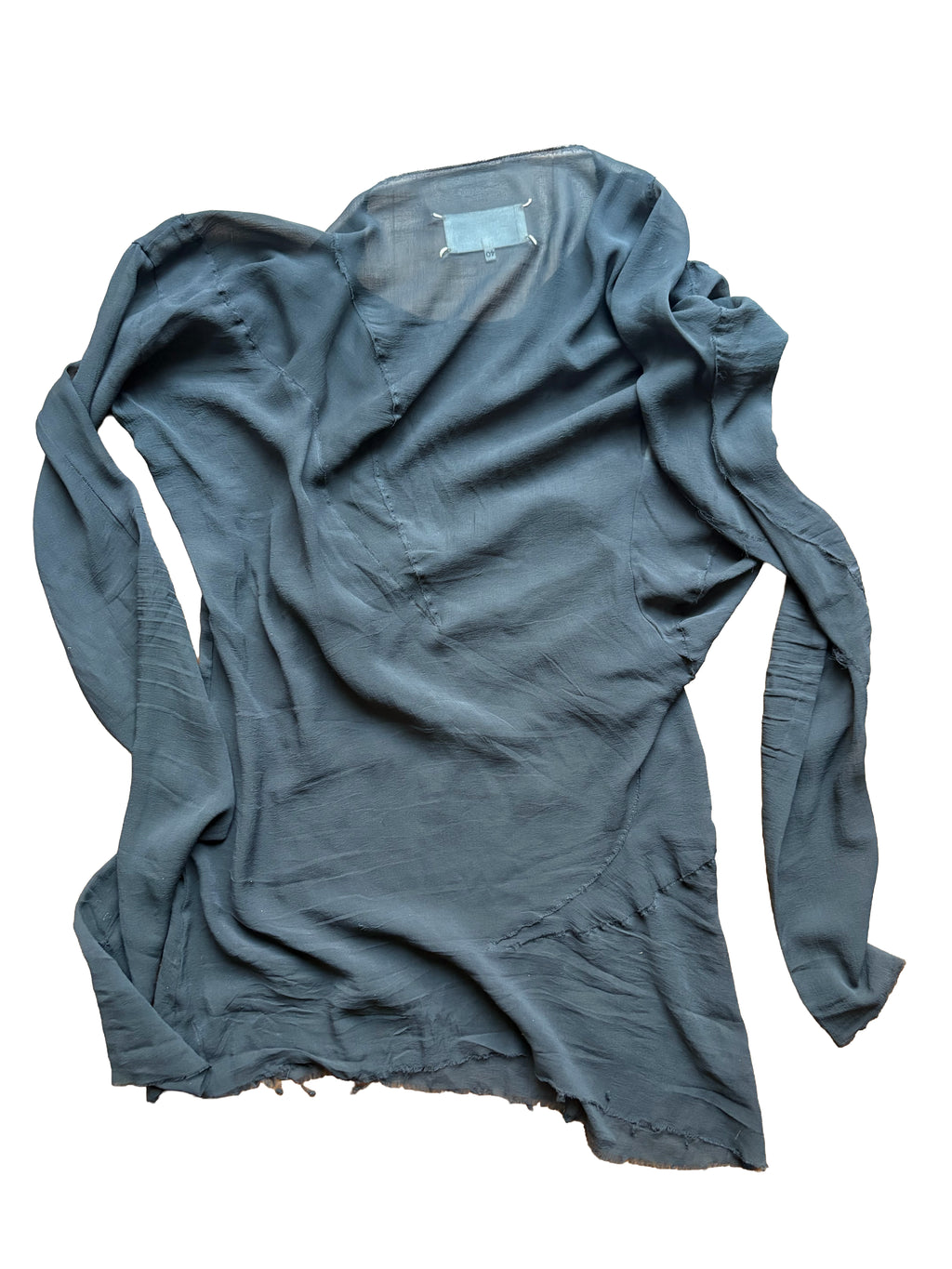 Maison Margiela Sheer Asymmetric Draped Shirt