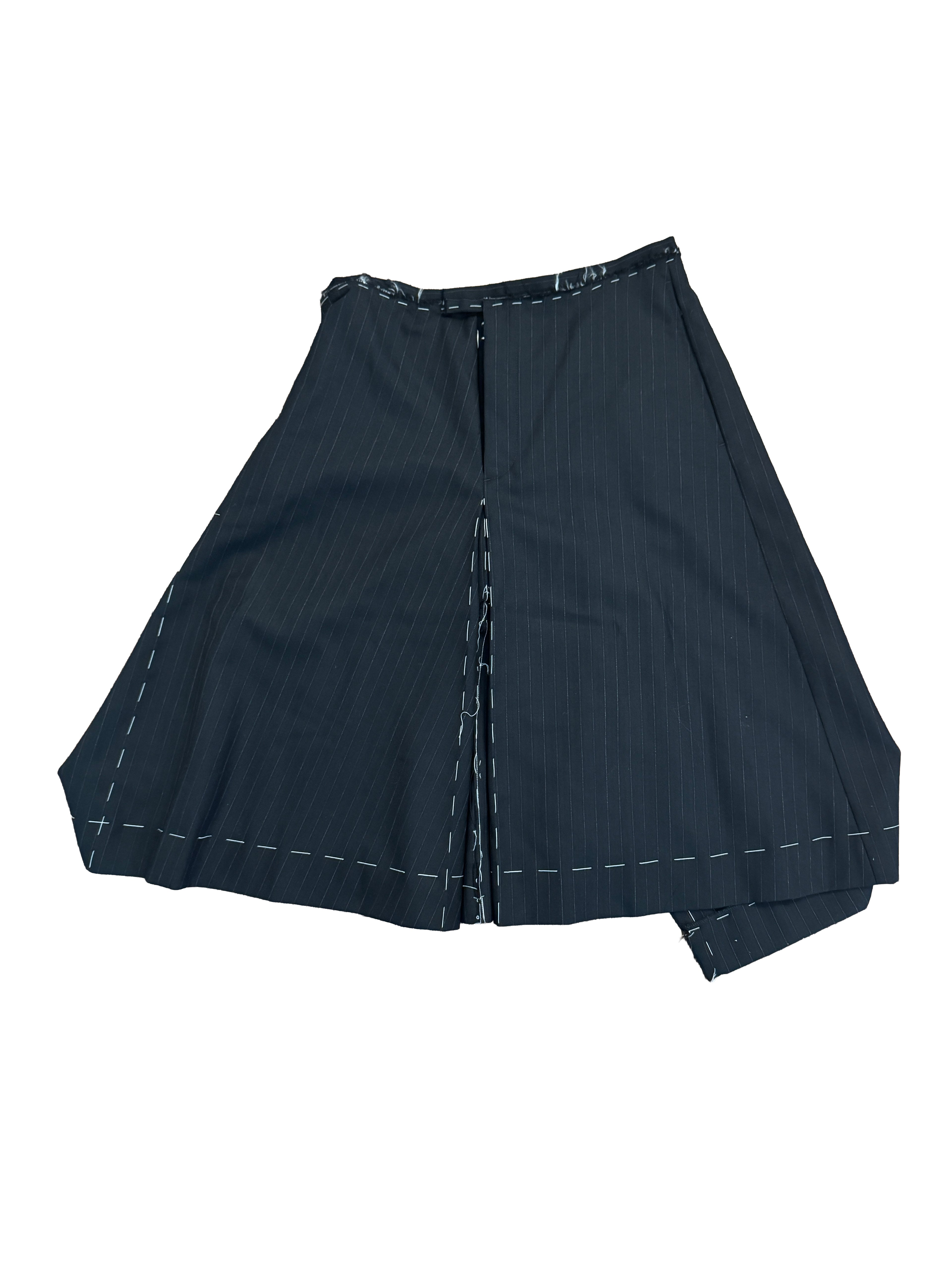 Maison Margiela Black Striped Culotte Shorts.